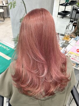 ラック(LUCK) ピンク/船橋/くすみベージュ/細めハイライト