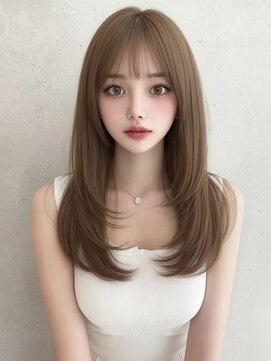 ユーフォリア 渋谷グランデ(Euphoria SHIBUYA GRANDE) レイヤーカット ベージュカラー 顔周りカットブリーチ 20代 艶髪