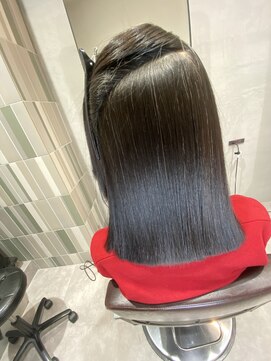 高難易度縮毛矯正 ツヤ髪縮毛矯正 ドライヤーで乾かしただけ