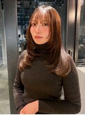 @bern_riwa 髪質改善カラー お顔周りレイヤー ロングスタイル