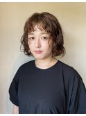 ボブパーマ　抜け感パーマ　癖毛風パーマ