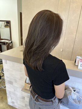 ジュエ ヘアー デザイン(Jue hair design) ナチュラル大人ハイライト/デザインカラー/セミロングレイヤー