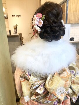ベルクープス 天王寺店(Belle Coupes) 【ベルクープス天王寺】岡本真由美　成人式ヘアセット着付け