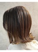 ベージュカラーでくるっと《外ハネボブ》