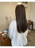 細めハイライトのベージュカラー
