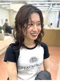 ミディアムパーマ　外国人風パーマ　スパイラルパーマ