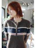 ブリーチなしWカラーで作るオレンジレッドボブ