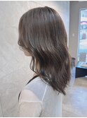 フェミニン ダークアッシュブラウン 透明感カラー