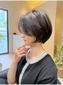 大人ヘア/ショートボブ/レイヤー/前髪長め【岡村大介】