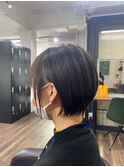 イメチェン/レッドブラウン/フルバング/似合わせカット/愛甲石田