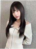 ココアベージュ×レイヤー[小顔/黒髪/オリーブグレー]