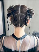 ミディアム大人ガーリーおくれ毛前髪カット_ba575301