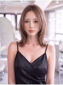 レイヤーミディアム＊ノーバング＊ベージュブラウン