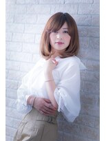 エルデ ナインズ ヘアー スタンド 川口店(elde 9's HAIR STAND)&nbsp;小顔&フェアリーグレージュの大人かわいい切りっぱなしボブ
