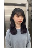 毛先紫カラー