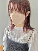 10代20代薄めバング暖色カラーくすみカラー横顔美人