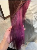 赤紫インナーカラー