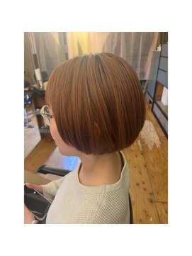 ラゴム(Lagom) ＃お客様スタイル ＃ミニボブ ＃オレンジ