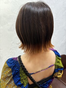 シュリット(schritt) ボブ×裾カラー　オレンジ　   schritt 渋谷 ＊＊ Luna