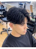 フェザーパーマメンズショートマッシュ