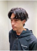 センターパート シャドウパーマ