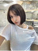 韓国ヘアグレージュカラーブリーチ無し髪質改善イヤリングカラー