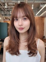 ノイカーム(noi Calm) 顔周りレイヤーカットくびれヘアミルクティーベージュカラー
