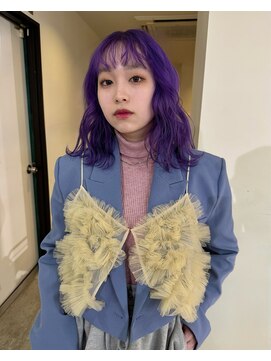 ニコフクオカヘアーメイク(NIKO Fukuoka Hair Make) 色落ちはホワイトに！ビビットパープル