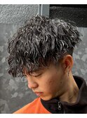 フェードパーマスペインカールセンターパート韓国マッシュ眉毛