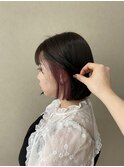 インナーカラー/暖色カラー/ミニボブ