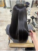 ◎透明感縮毛矯正×暗髪ミディアムレイヤー所沢