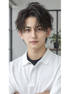 ノイエ 原宿 北参道(NoIE) フェザーパーマシャドウパーマダークブラウンニュアンスパーマ