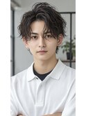 フェザーパーマシャドウパーマダークブラウンニュアンスパーマ