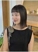切りっぱなしボブ/オン眉/髪質改善トリートメント
