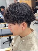 波巻きスパイラルパーマメンズマッシュパーマツイストパーマ