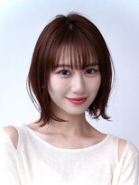20代30代大人かわいい斜めバングデザインカラーシルキーベージュ