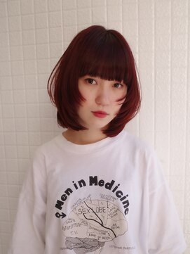 ピュー(Piu-) 【ボブウルフ/Piu-】レイヤーカット/ボルドーカラー