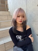 ロンド レア 天神大名店(Lond Le’a) 小顔/抜きっぱなしブロンド /シャドールーツ/オリーブグレー