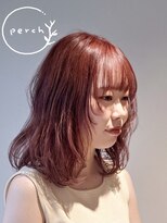 パーチ(perch) 10から12cmカットで作る軽やかレイヤー×ピンクブラウン