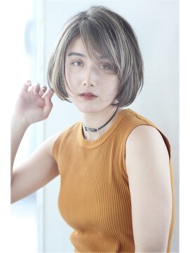 モッズ ヘア 富山店 ショートボブ　2　カラーリング　バレイヤージュで束感