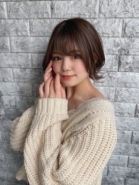 リアイス(Re:ICE) ミニウルフ/くすみブルー/流れるレイヤー/インナーハイライト