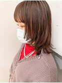 切りっぱなし×フロントウルフボブ