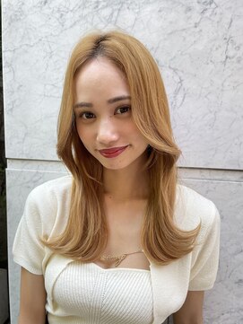 ロンド ストラーダ 心斎橋(Lond strada) 韓国前髪顔周りロング×ピンクブラウン[心斎橋/髪質改善]