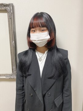 ガルボヘアー 名古屋栄店(garbo hair) #名古屋#栄#プルエクステ#裾カラー#オレンジ#ウルフ