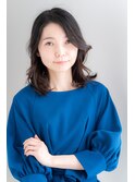 40代50代大人前髪なし愛されレイヤーパーマウェーブミディアム