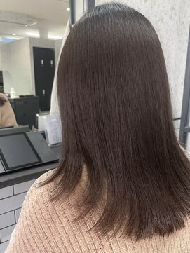 アンド(ANDO) 【本町】美髪カラー ショコラグレージュ くびれロブ 髪質改善