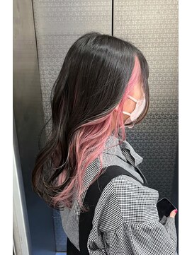 ホワイト 梅田(white) インナーカラー×コーラルピンク★