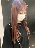 ピンクベージュダブルカラーケアブリーチ髪質改善