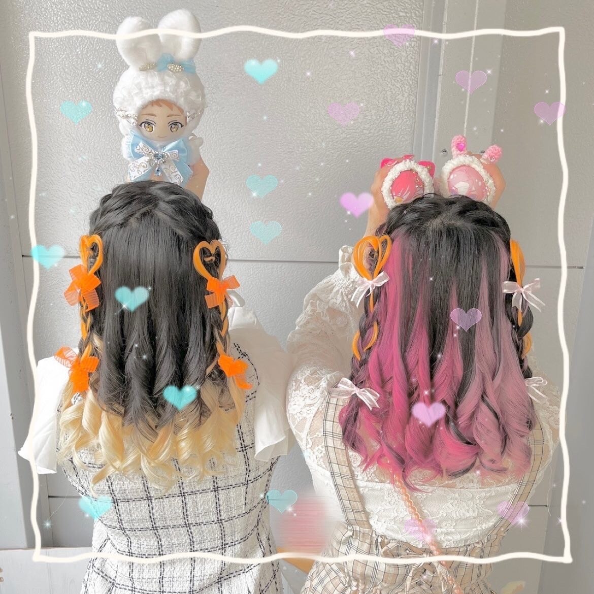 双子コーデ ヘアセット：L162295761｜秋葉原コットン ヘアセット専門店