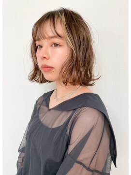 ユイル(Uil) 似合わせ小顔ボブ×ベージュカラー デザインカラー